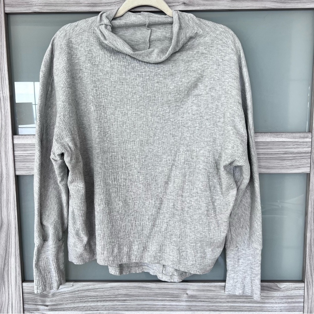 Manduka Light Gray Cowl Neck Sweater